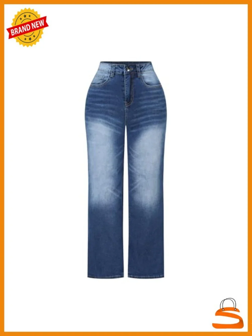 High Waisted Wide Leg Jeans Stretchy Distressed Denim Pants